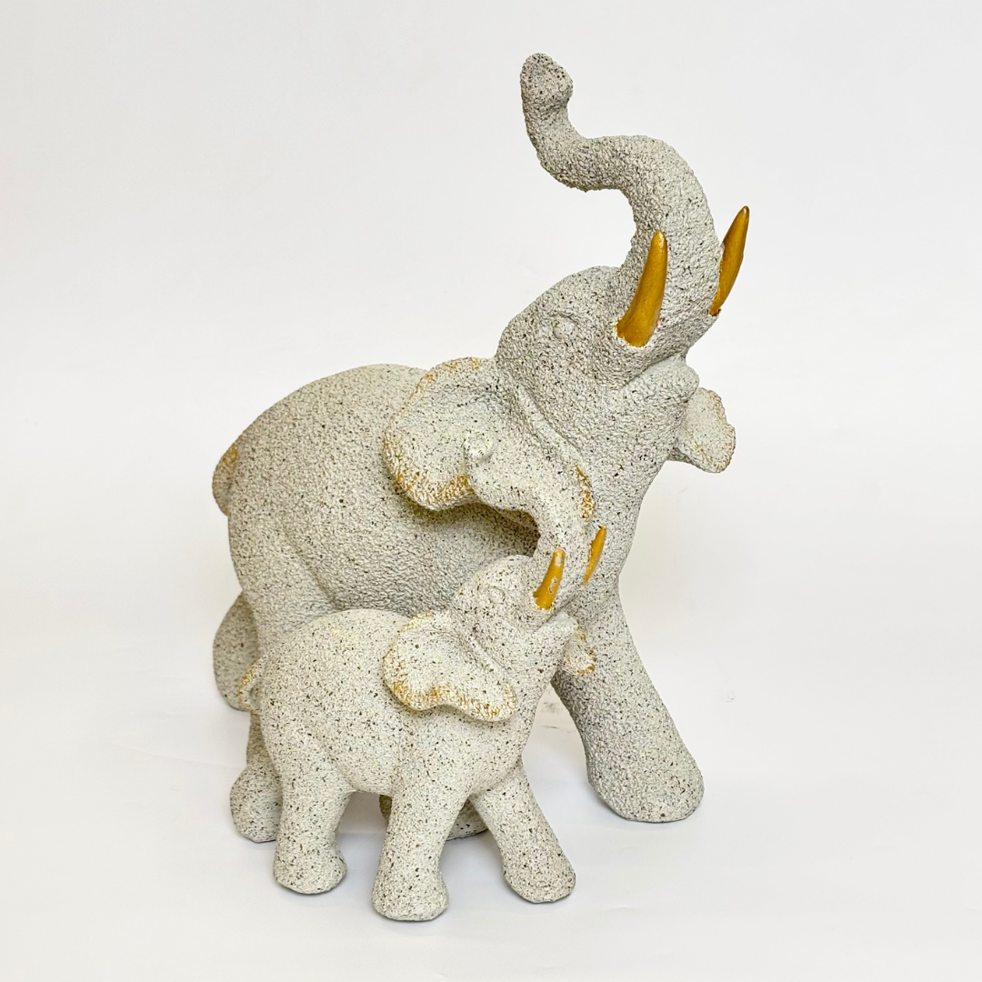 Elephant Pair with Gold Details
