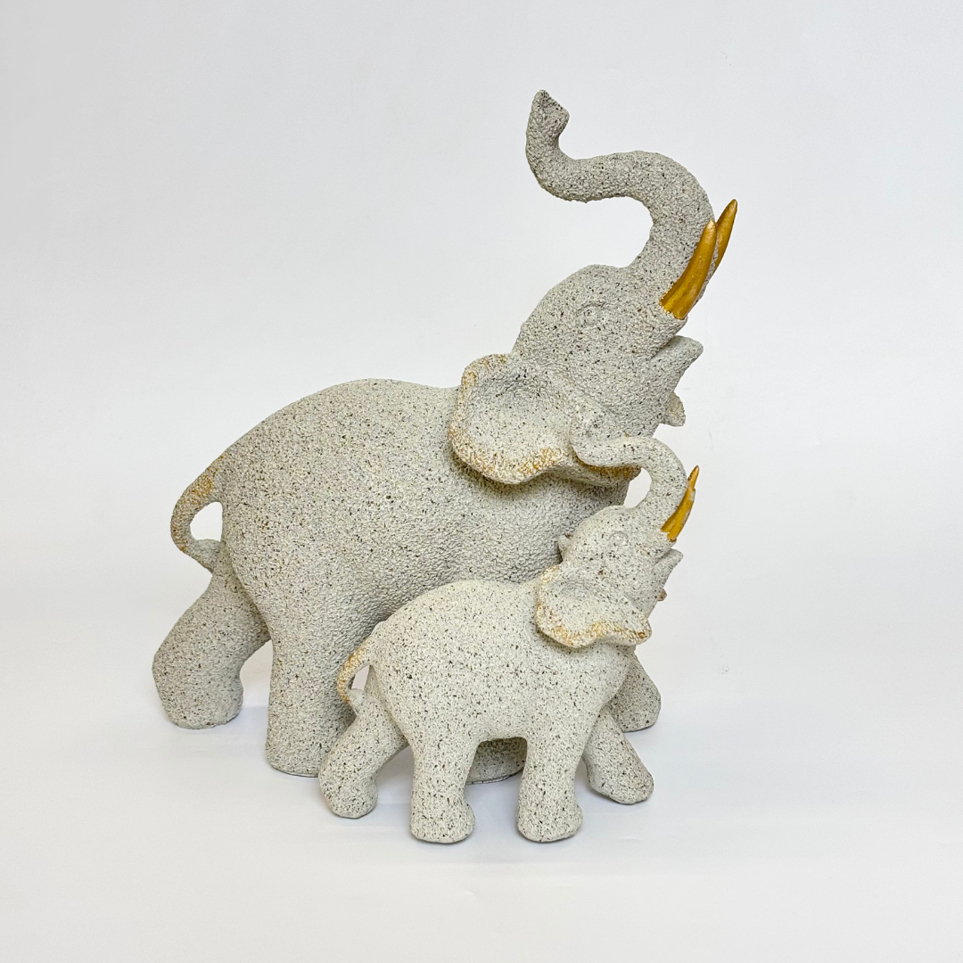 Elephant Pair with Gold Details