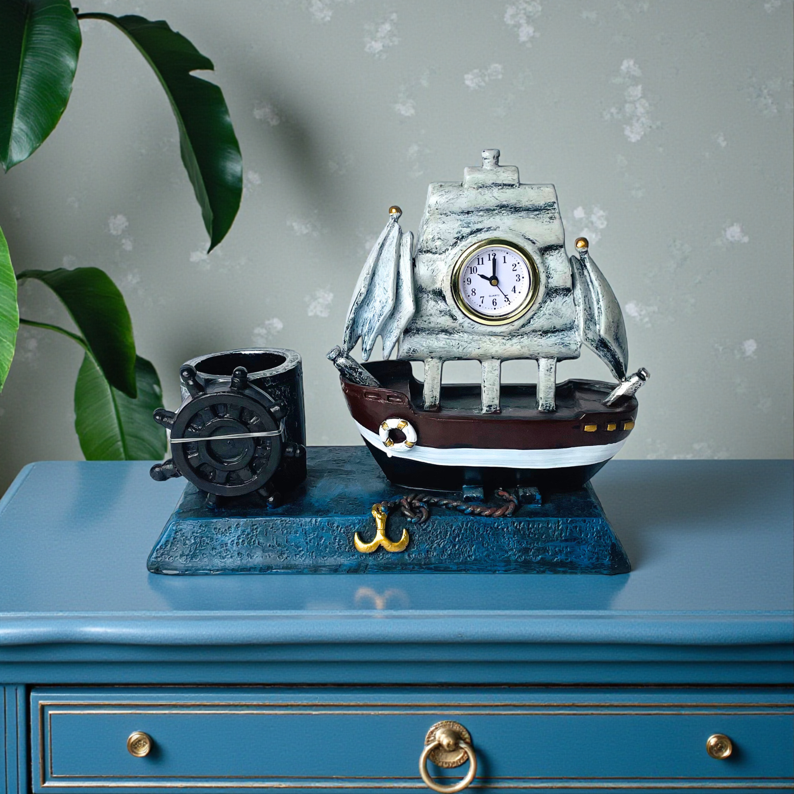 Timeless Voyage Nautical Table Clock Showpiece