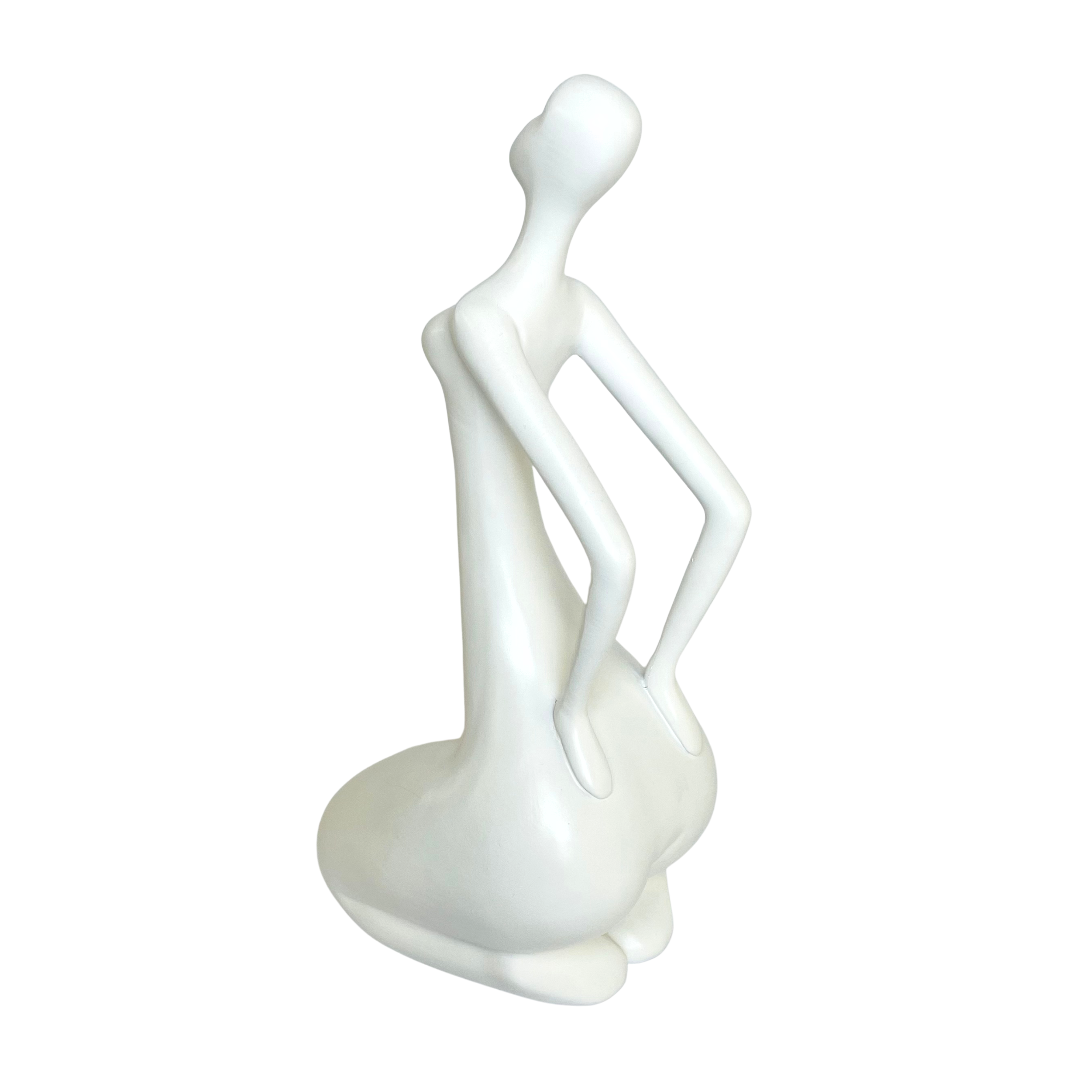 Abstract Modern Woman Sculpture – White Resin Figurine