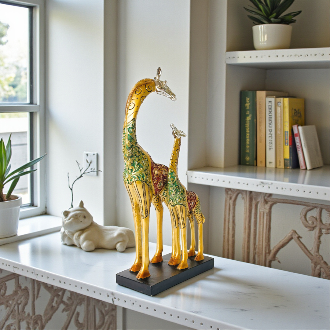 Majestic Giraffe Pair Decorative Sculpture