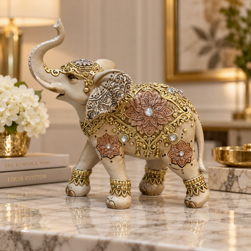 Royal Floral Mandala Elephant Showpiece