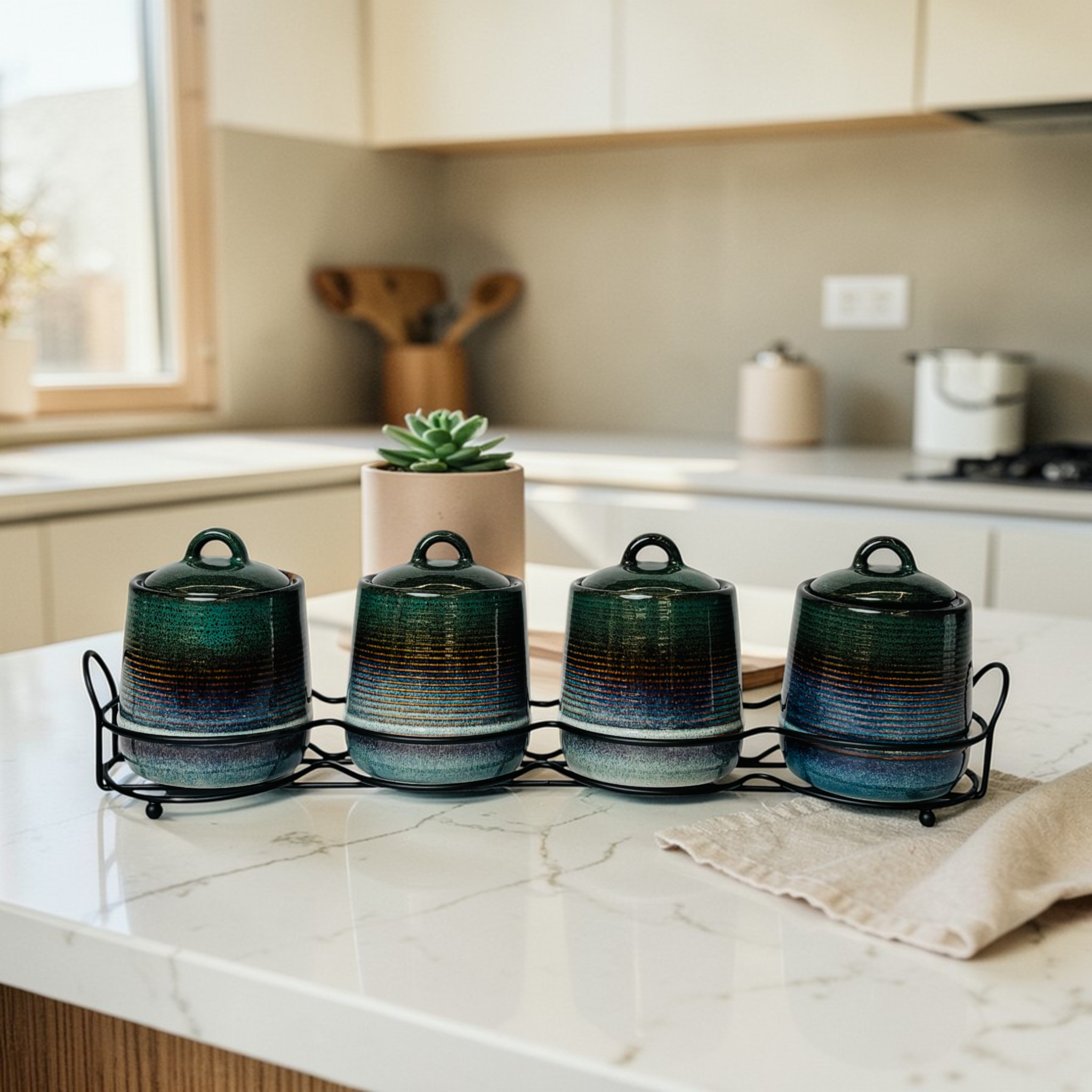 Royal Blue Canister 4Pc Set