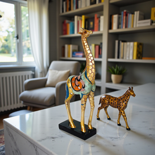 Elegant Giraffe Decorative Sculpture