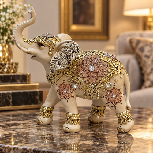 Royal Floral Mandala Elephant Showpiece