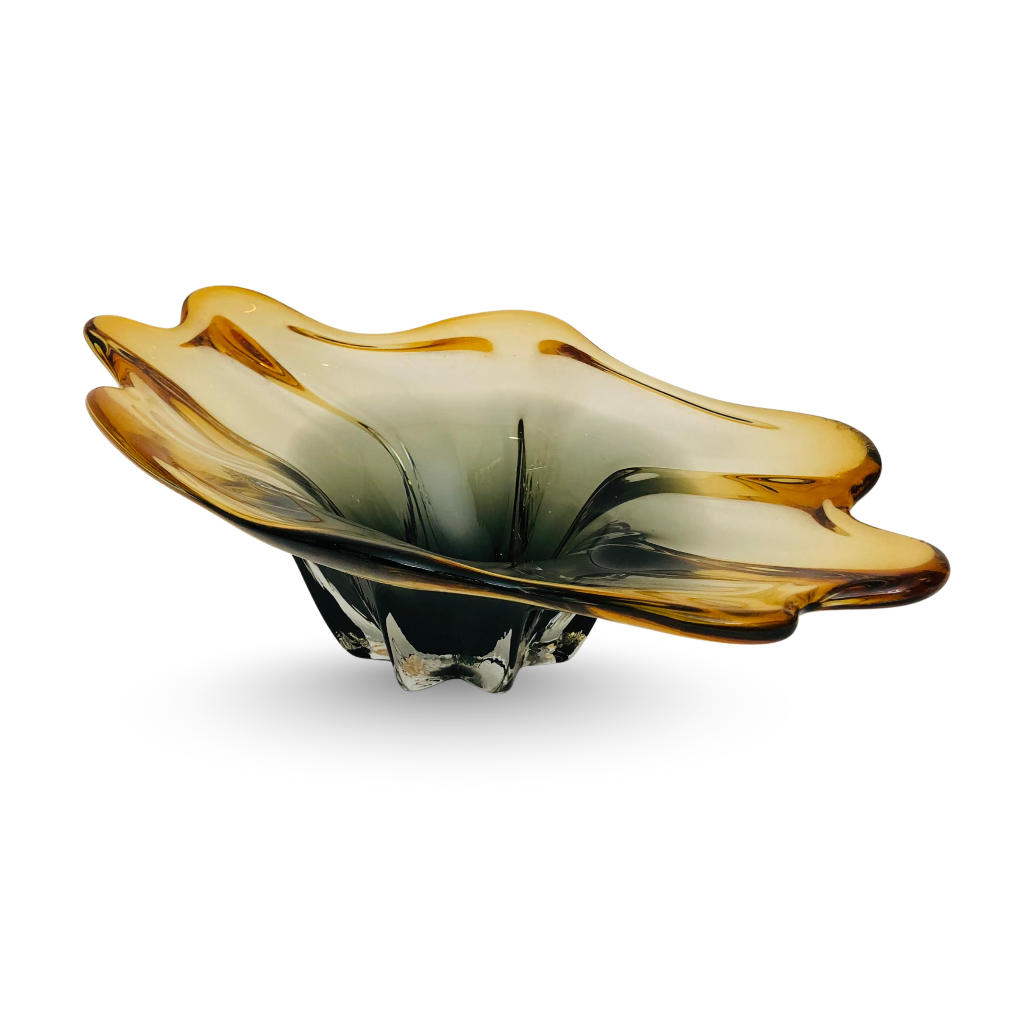 Amber Bloom – Luxury Glass Centerpiece Bowl