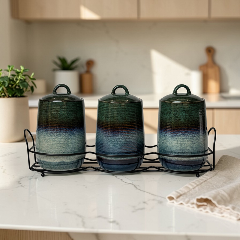 Classic Blue Canister 3Pc Set
