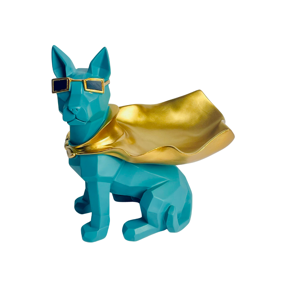 Elegant Dog with Tray Modern Decorative Showpiece