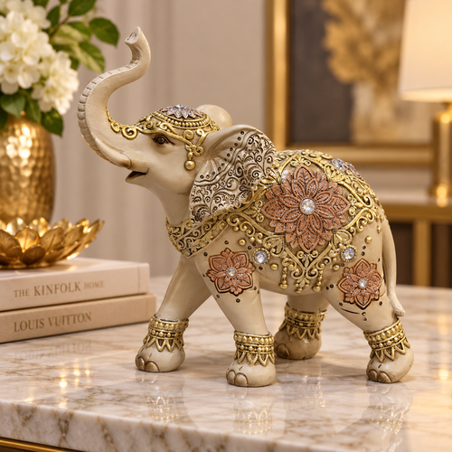 Royal Floral Mandala Elephant Showpiece