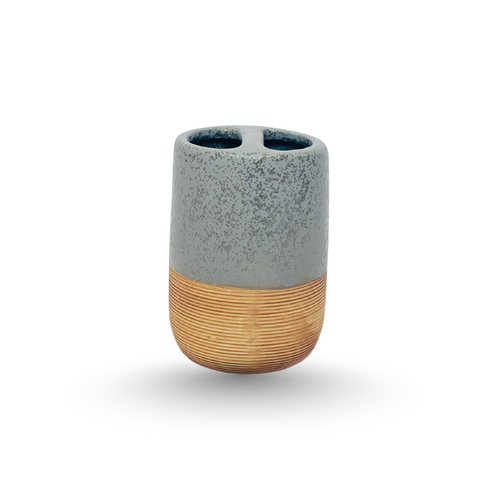 Modern Grey & Gold Bathroom Accessory Set – 4 Pieces