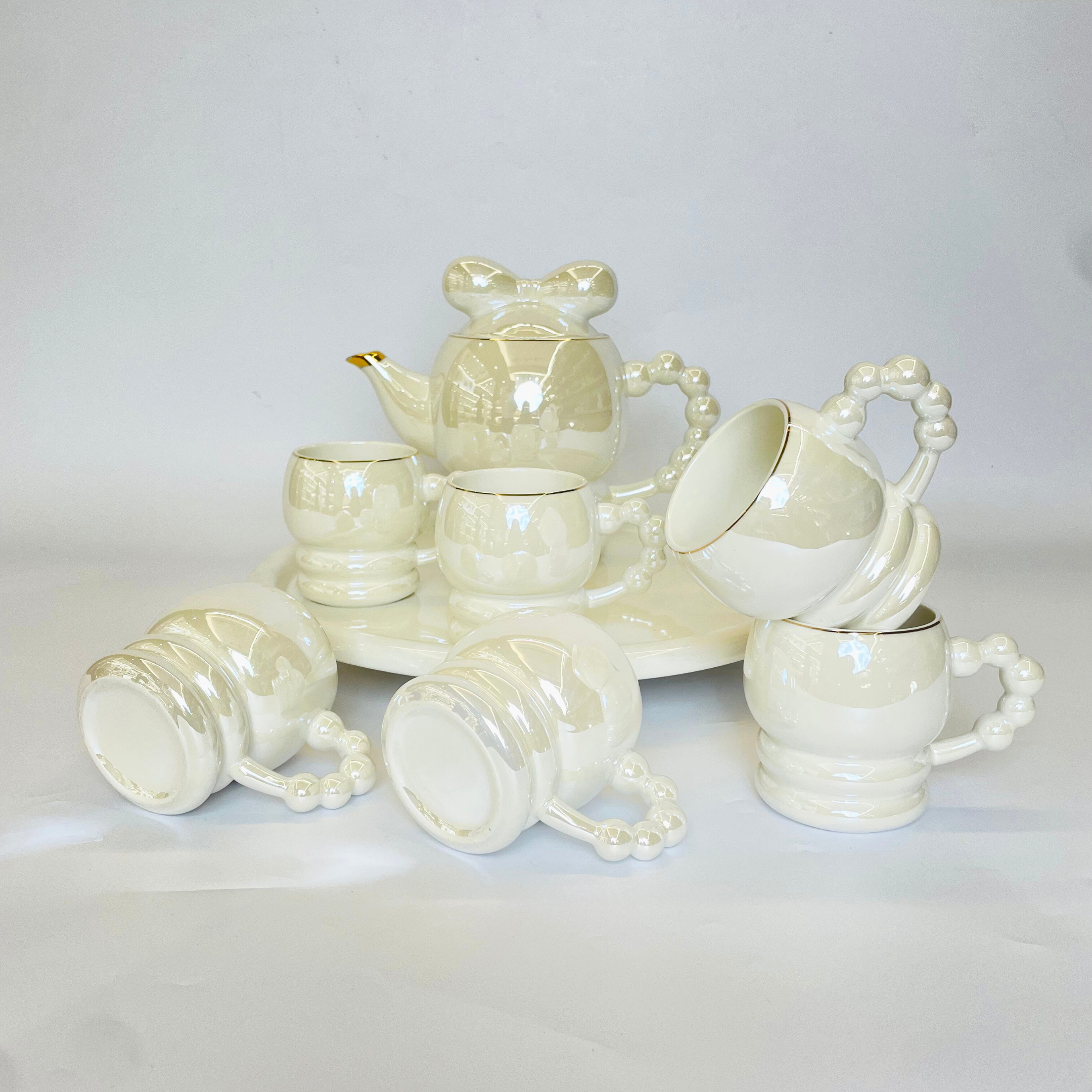 Soft Blush Modern Tea Set - Set of 9