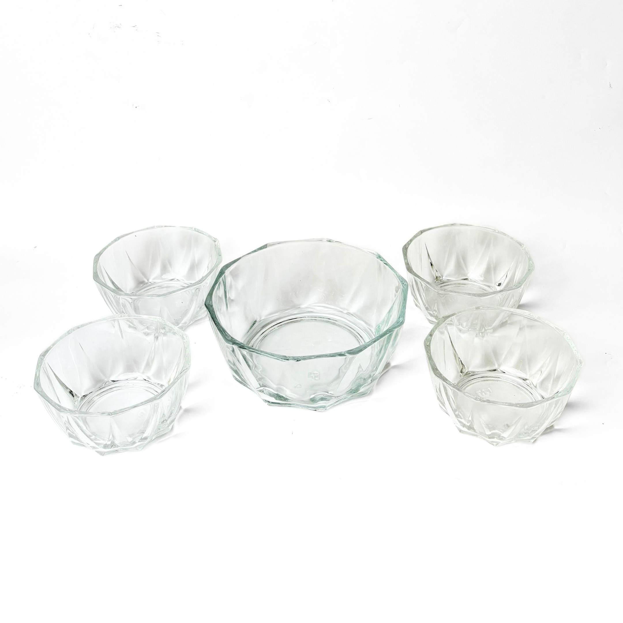 Modern Glass Bowl 5Pc Set