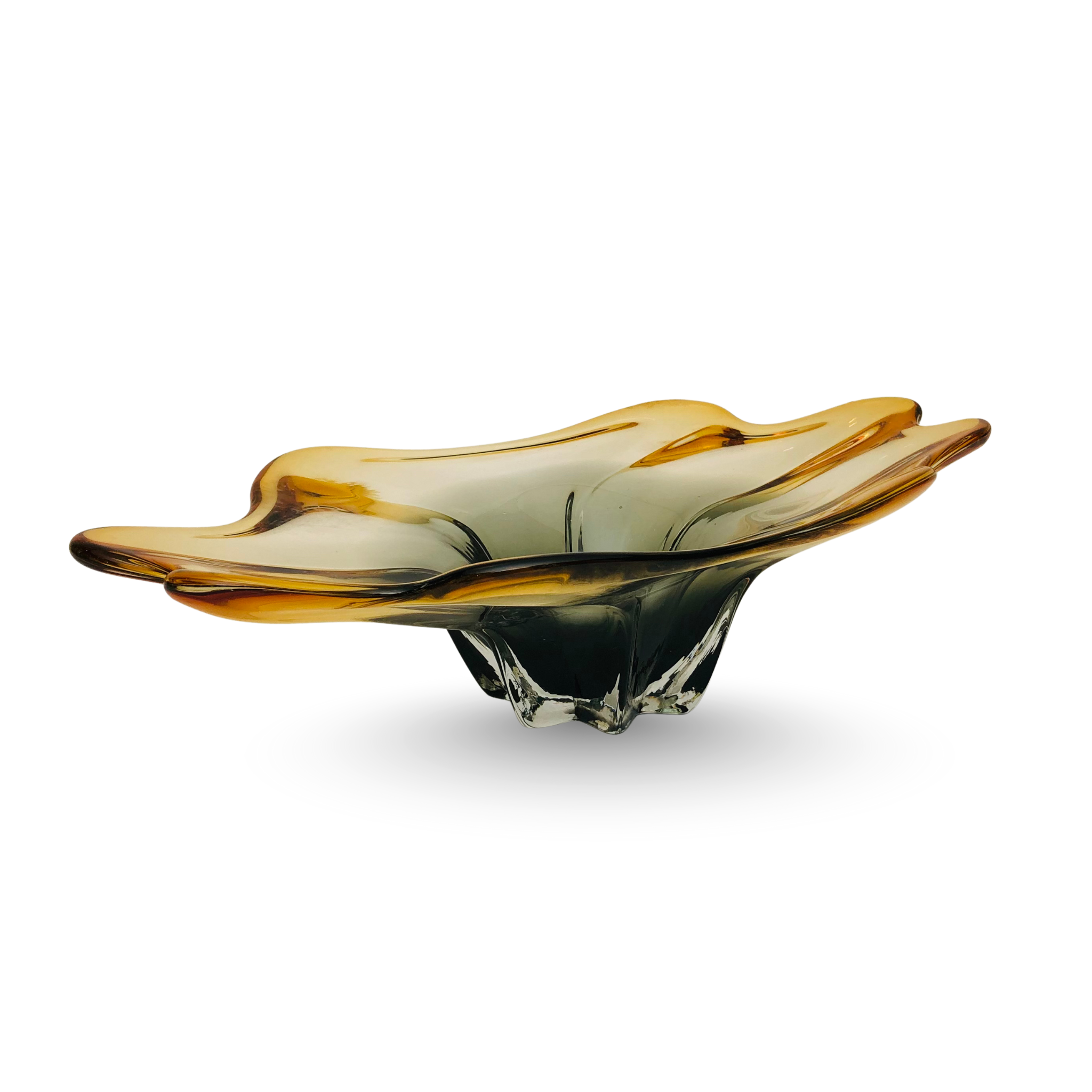 Amber Bloom – Luxury Glass Centerpiece Bowl
