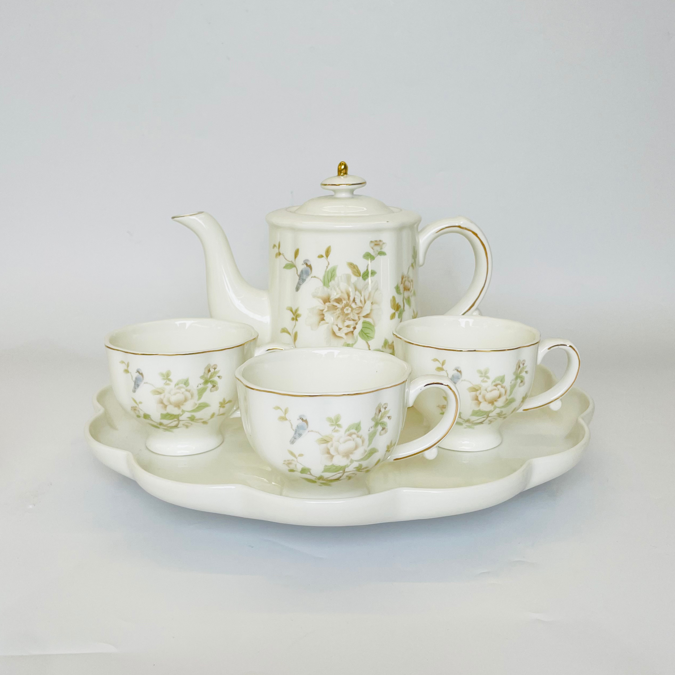 Floral Gloss Tea Set - Set of 9