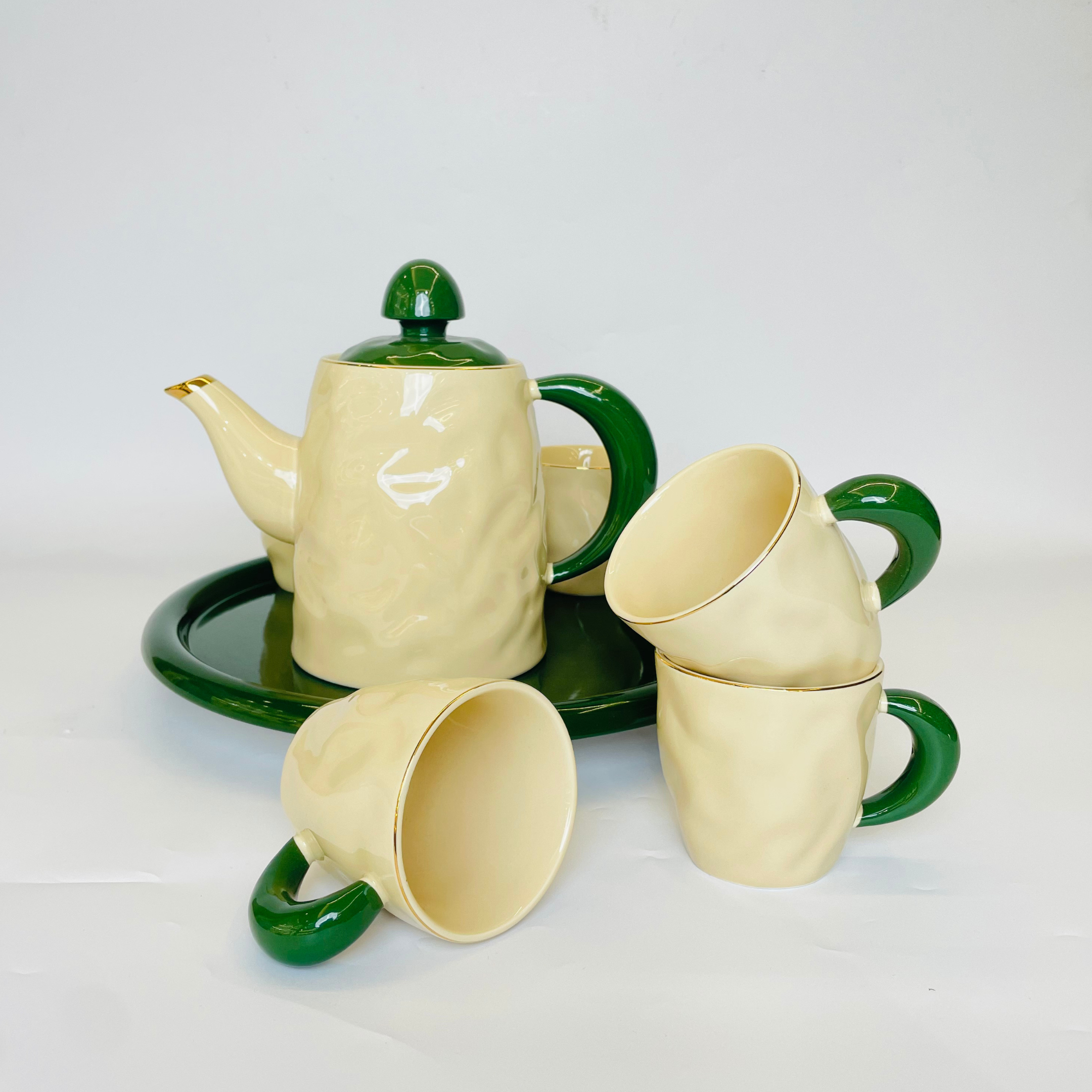 Soft Green Gloss Tea Set - Set of 9
