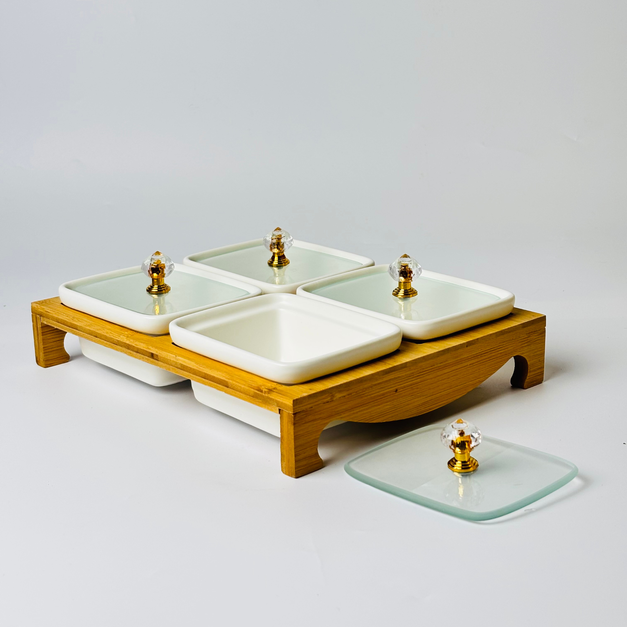 Royal Serve 4Piece Ceramic Bowl Set with Stand