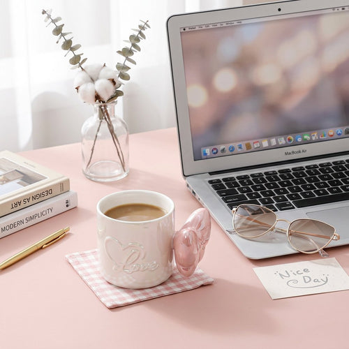 Cute 3D Ribbon Bow Pearl Ceramic Mug
