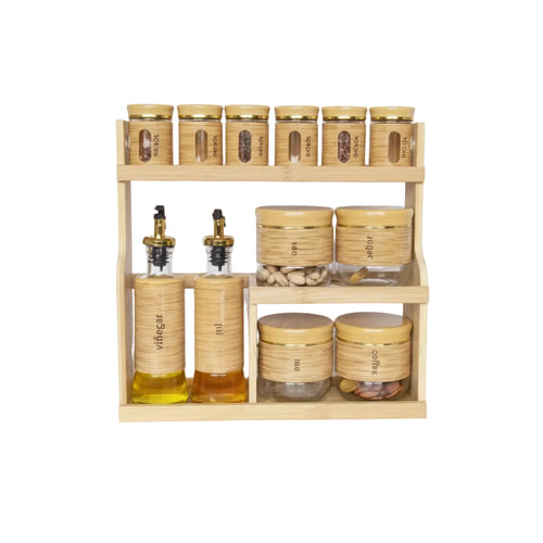 12 Piece Wooden Rack Kitchen Storage Set