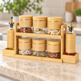 Spice Jar & Oil/Vinegar Dispenser Set 8 Piece Set
