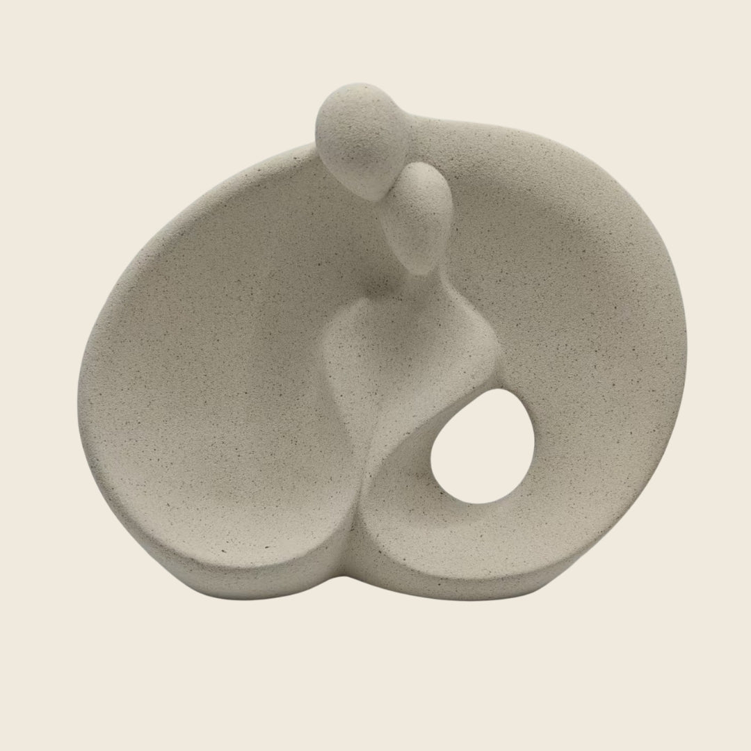 Abstract Ceramic Couple Sculpture