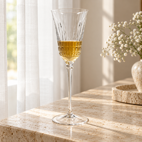 Vintage Cut Crystal Champagne & Wine Glass Set of 4