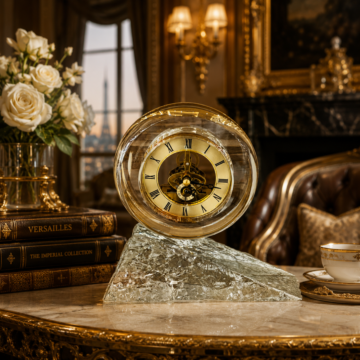 Elegant Crystal Mantel Clock