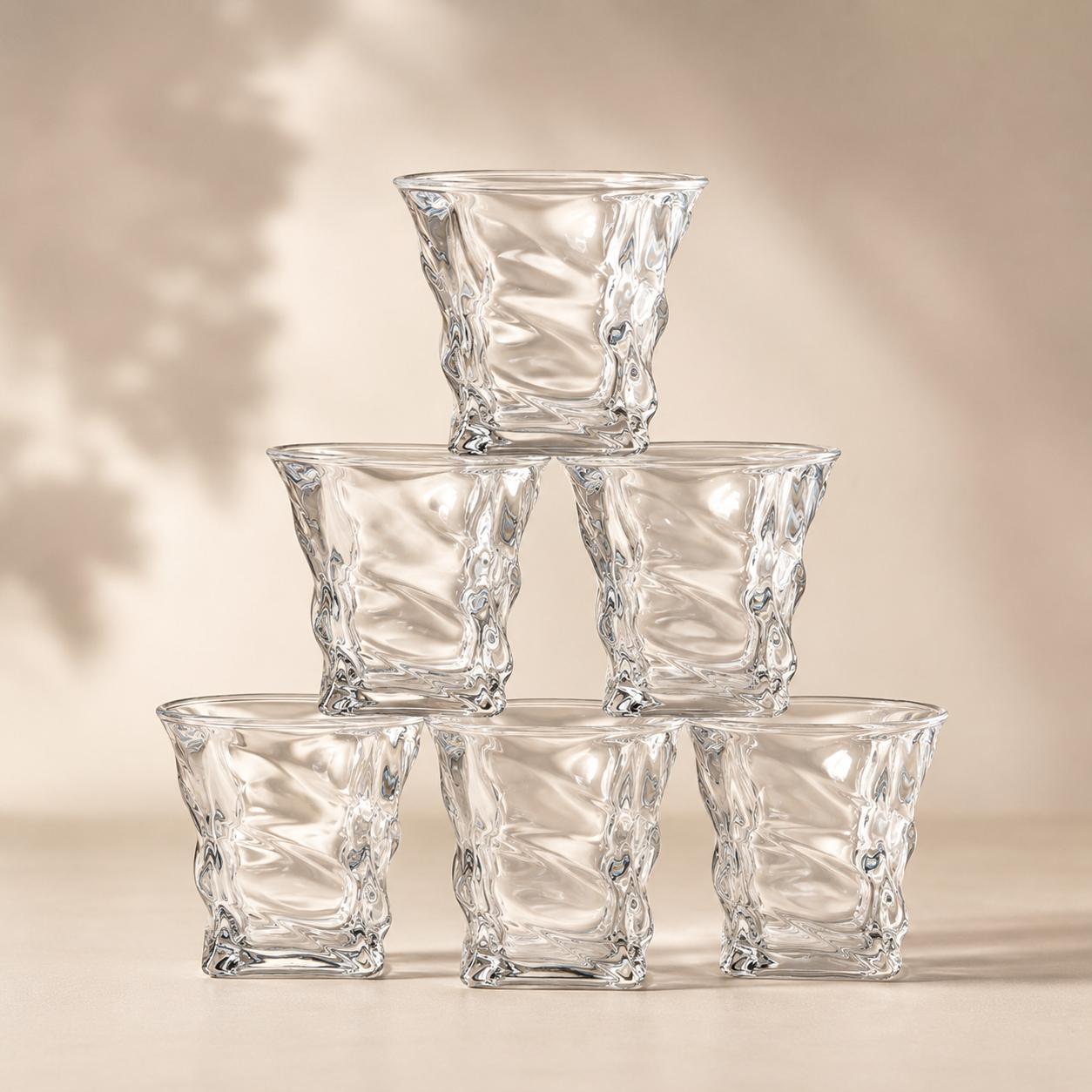 Crystal Twist Whiskey Glasses Set of 6