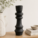 Textured Black Sculptural Vase