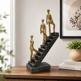 Abstract Staircase Climbing Sculpture Gold Finish