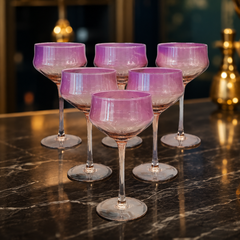 Rose Tinted Cocktail Glasses Set of 6