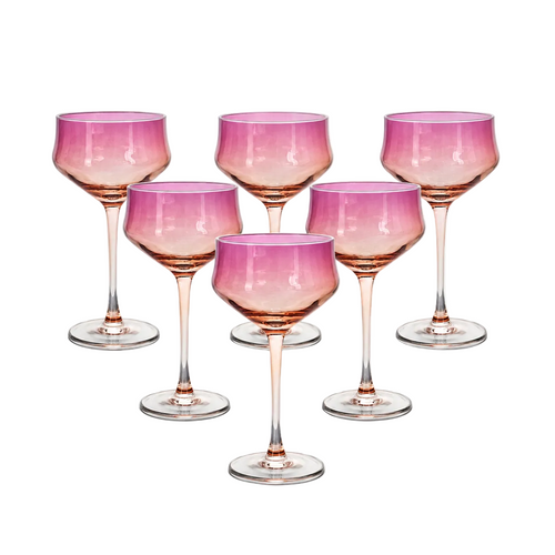 Rose Tinted Cocktail Glasses Set of 6