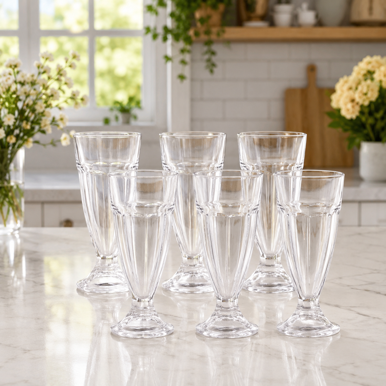 Classic Fountain Beverage Glasses Set of 6