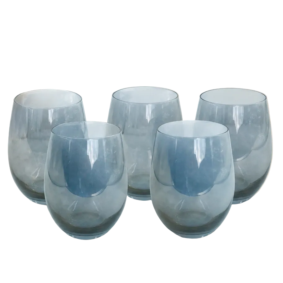 Elegant Smokey Grey Tinted Glasses Set of 6