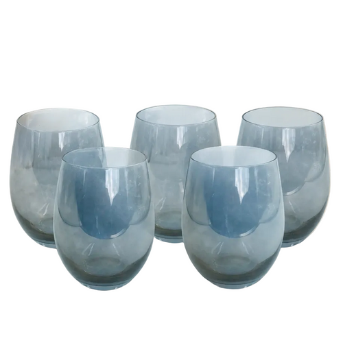 Elegant Smokey Grey Tinted Glasses Set of 6