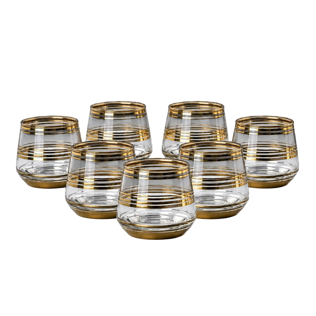 Luxury Gold Stripe Glasses Set of 6