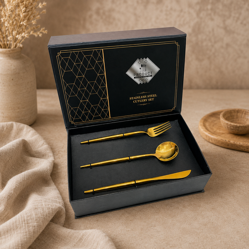 Luxury Matte Gold Cutlery 3 Piece Set