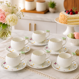 Butterfly Handle Tea Cup & Saucer Set 12 Piece