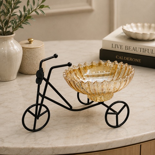 Vintage Amber Glass Tricycle Stand