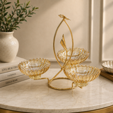 Elegant Triple-Bowl Butterfly Server