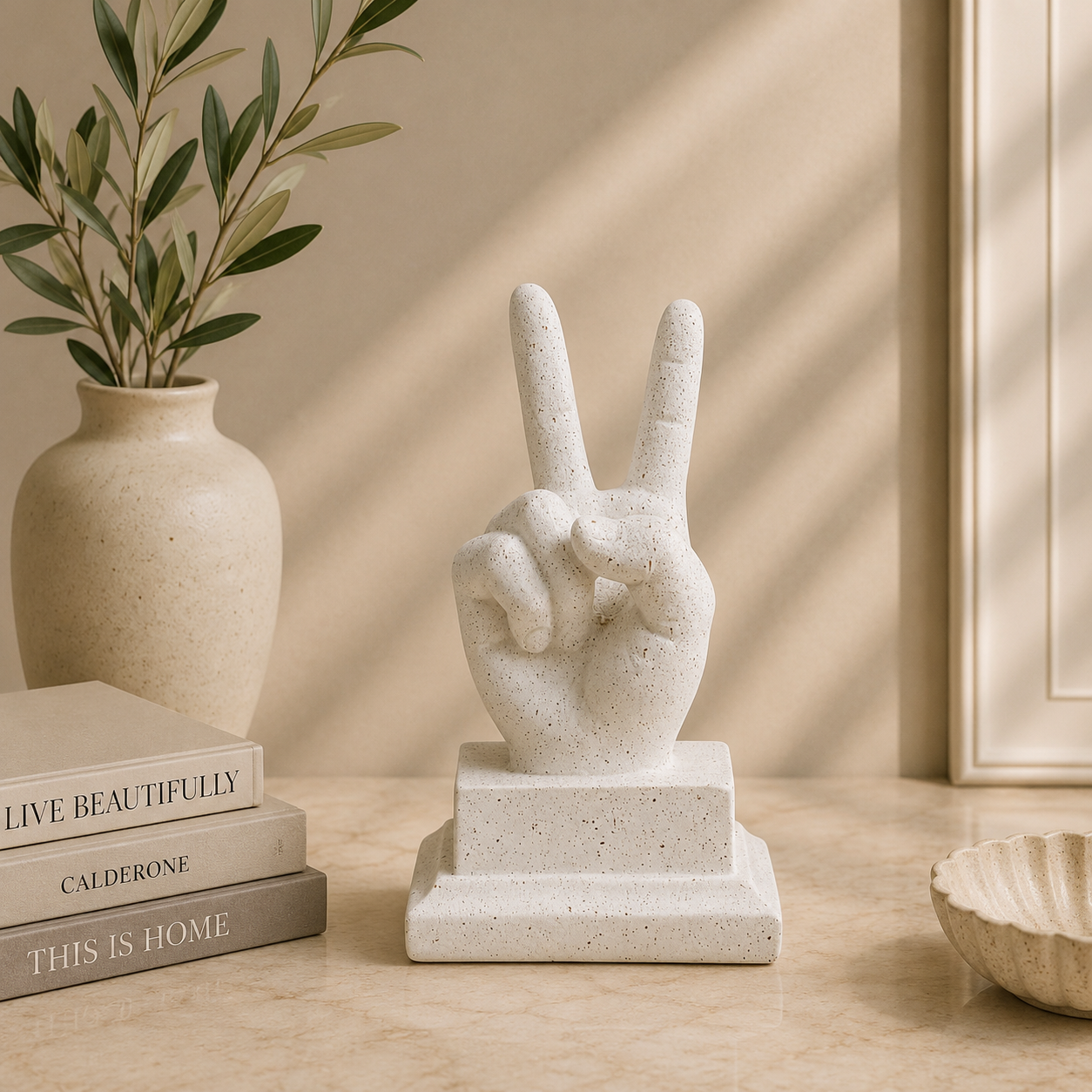 Modern Victory Hand Sign Showpiece