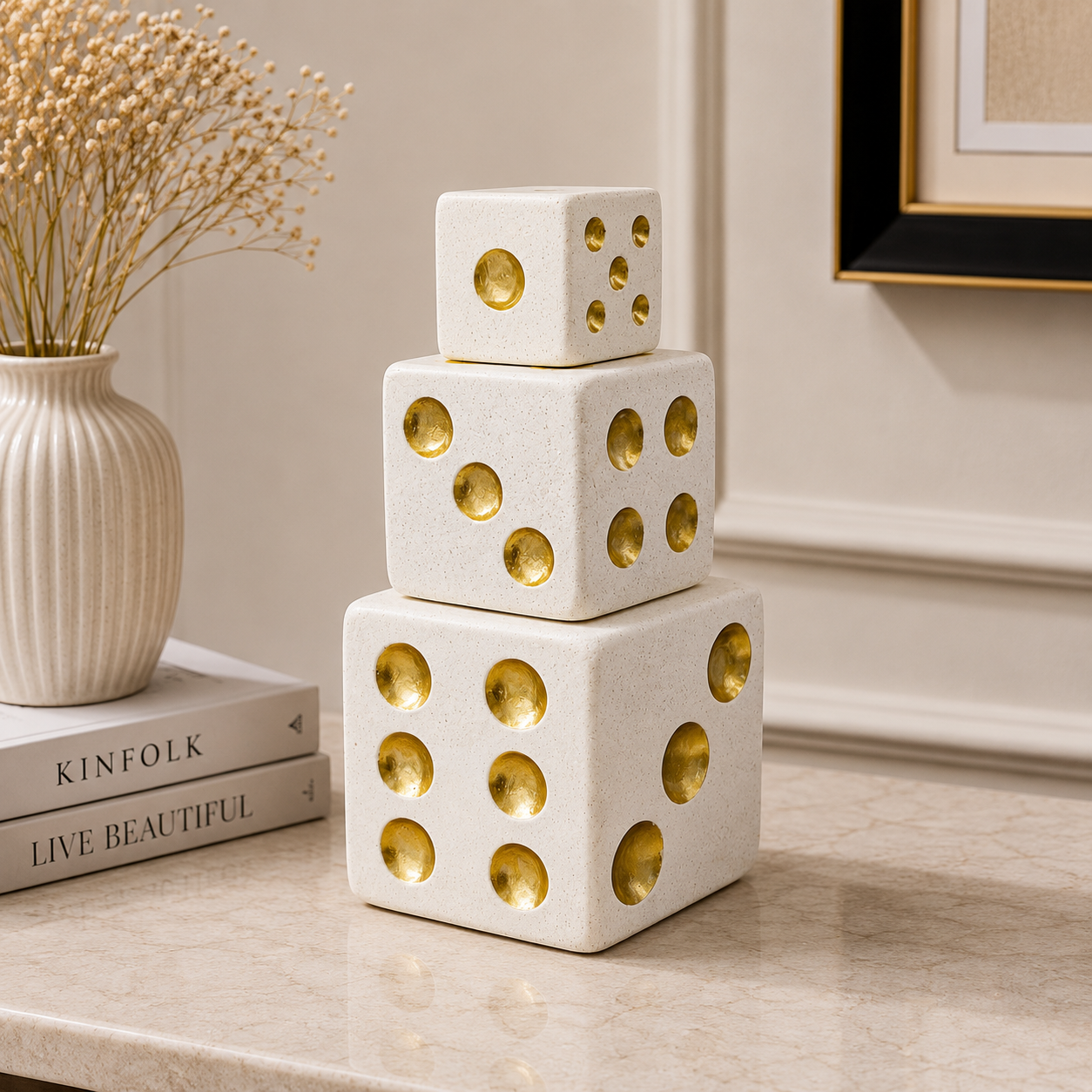 Abstract Tapered Dice Sculpture Showpiece