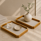 Elegant Bamboo Tray Set