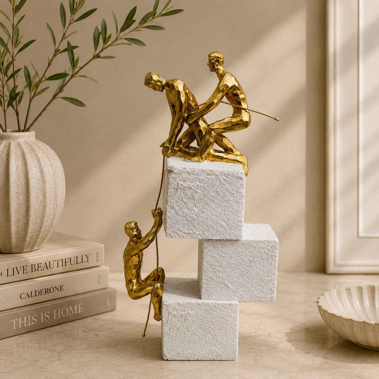 Teamwork & Triumph Sculptural Showpiece