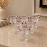 Modern Blue Gold Rimmed Glass Set of 6