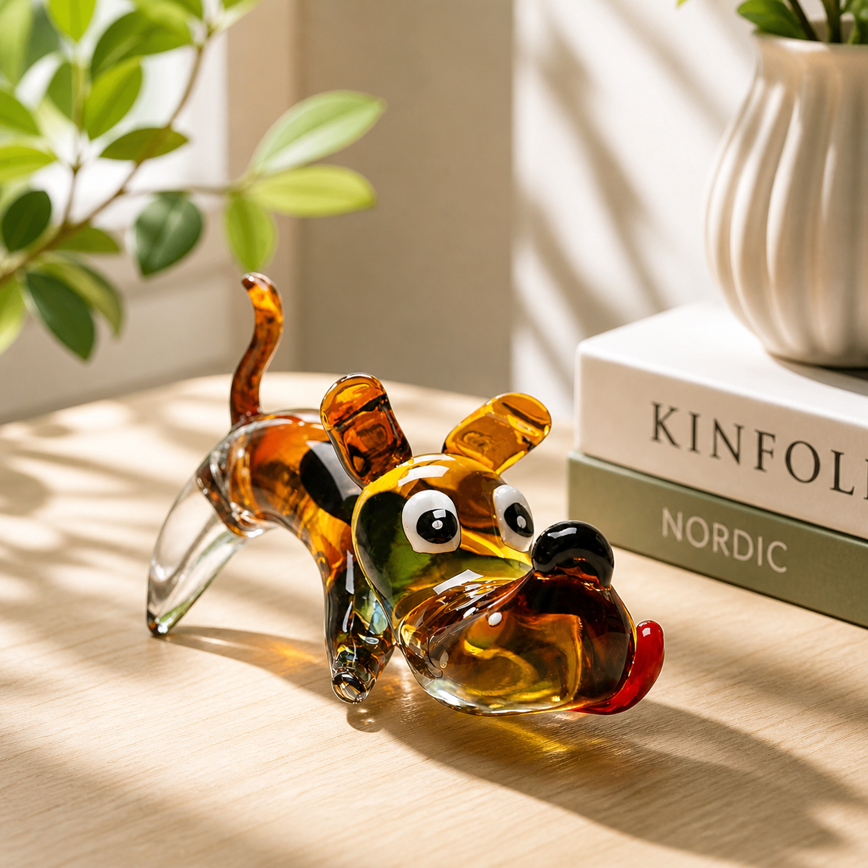 Modern Crystal Glass Dog Showpiece