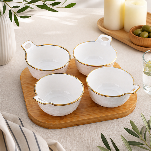 Elegance Snack Bowl Set with Serving Tray