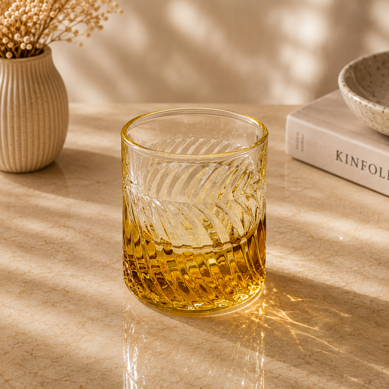 Amber Prism Glasses Set of 6