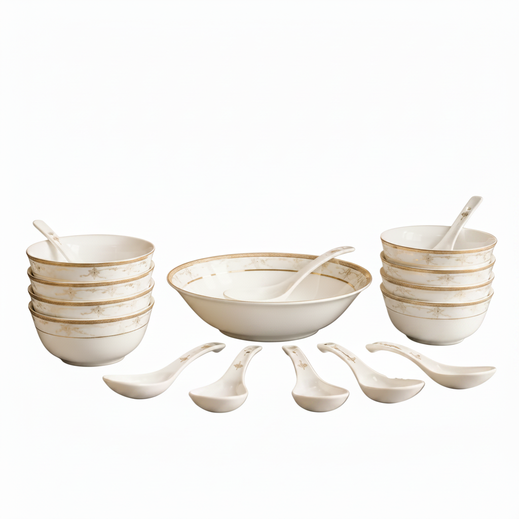 Modern Fine Bone Ceramic Soup Set of 7
