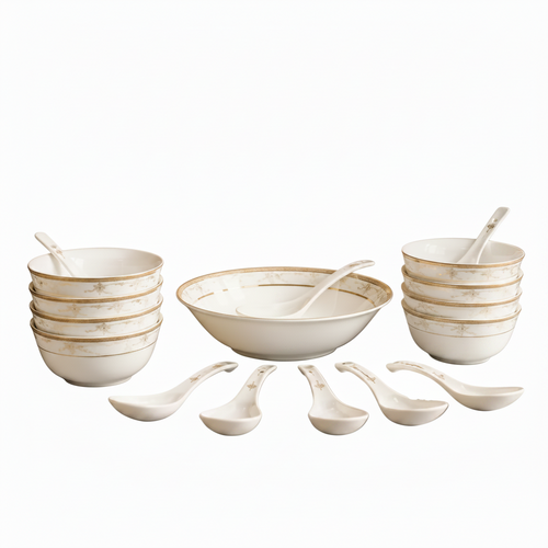 Modern Fine Bone Ceramic Soup Set of 7