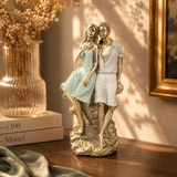 Seaside Seated Couple Sculpture